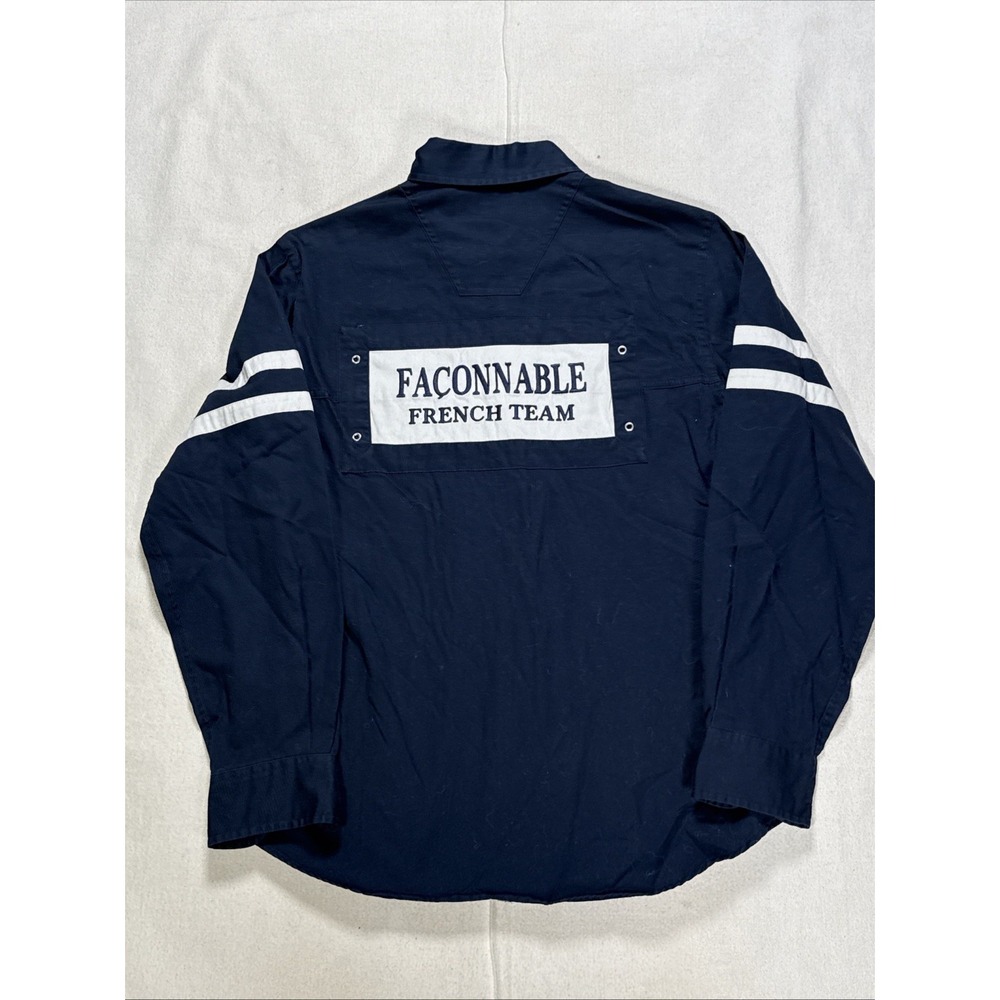 VTG Faconnable French  Team  Shirt Mens Sm Long Sleeve French Team Navy Blue